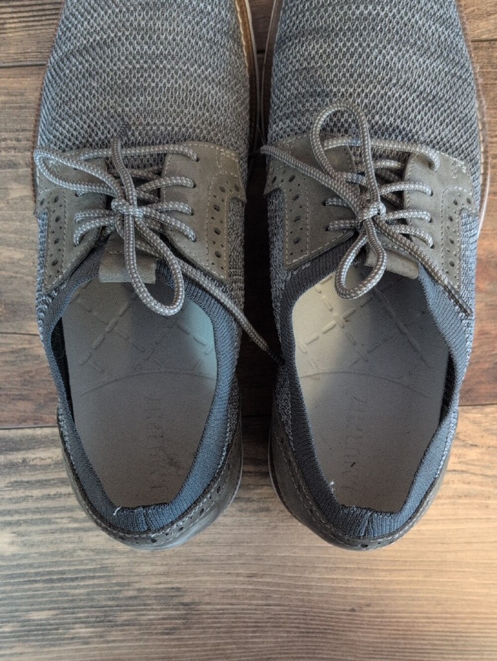 JMurphy by Johnston & Murphy Gray Marbled Knit Nubuck Oxford Dress Shoes 12M - Picture 8 of 9